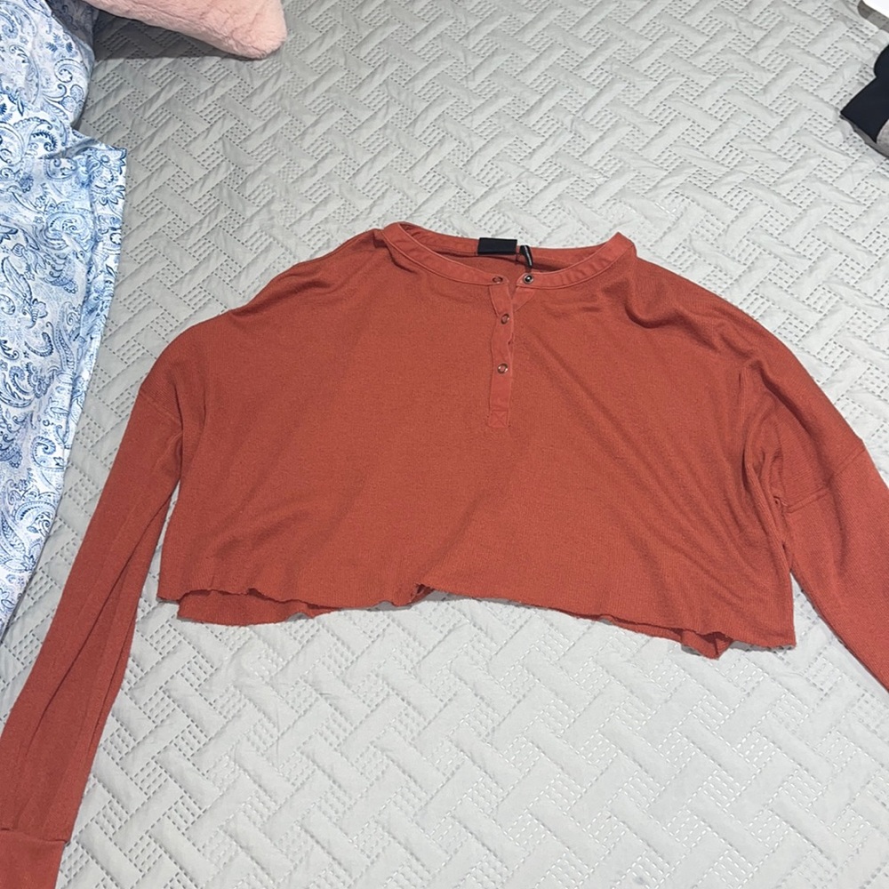 Crop top button sweater